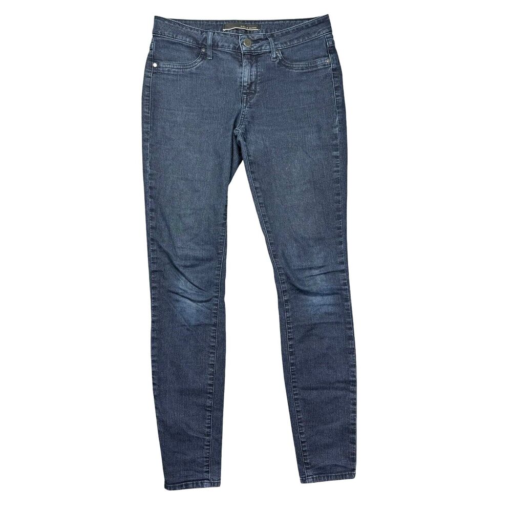 Rich & Skinny Jeans Women's 27 Blue Denim Low Rise Dark Wash Skinny Cotton Blend